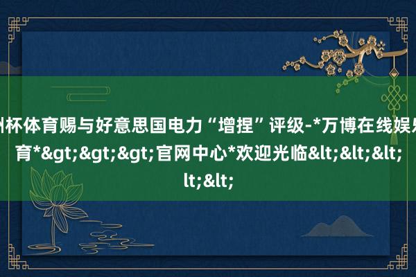 欧洲杯体育赐与好意思国电力“增捏”评级-*万博在线娱乐体育*>>>官网中心*欢迎光临<<<
