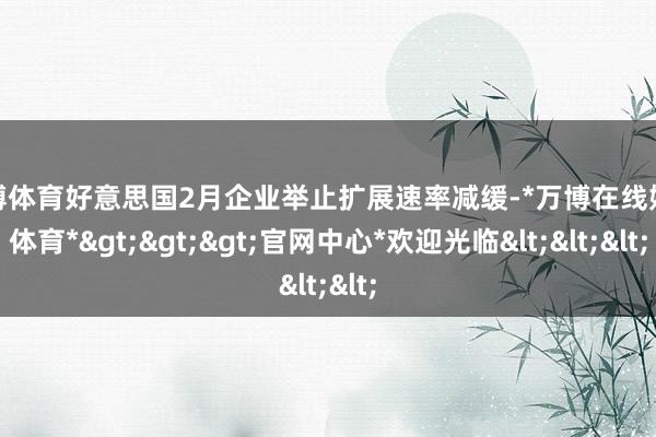 万博体育好意思国2月企业举止扩展速率减缓-*万博在线娱乐体育*>>>官网中心*欢迎光临<<<