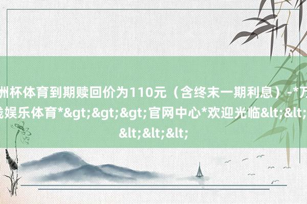 欧洲杯体育到期赎回价为110元（含终末一期利息）-*万博在线娱乐体育*>>>官网中心*欢迎光临<<<
